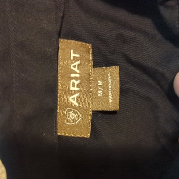 Mens Ariat Team Logo Twill Classic Fit Button down Shirt Size Medium Black/White - Picture 5 of 7